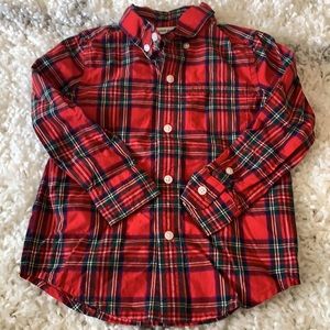 Janie and Jack plaid poplin shirt